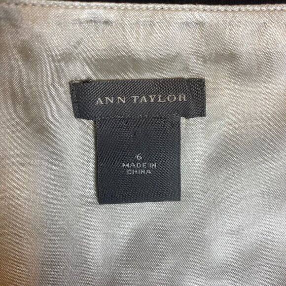 Ann Taylor Fit & Flare Dress Womens Sz 6 Beige Brown Tribal Artsy Boho Aztec - Picture 7 of 8